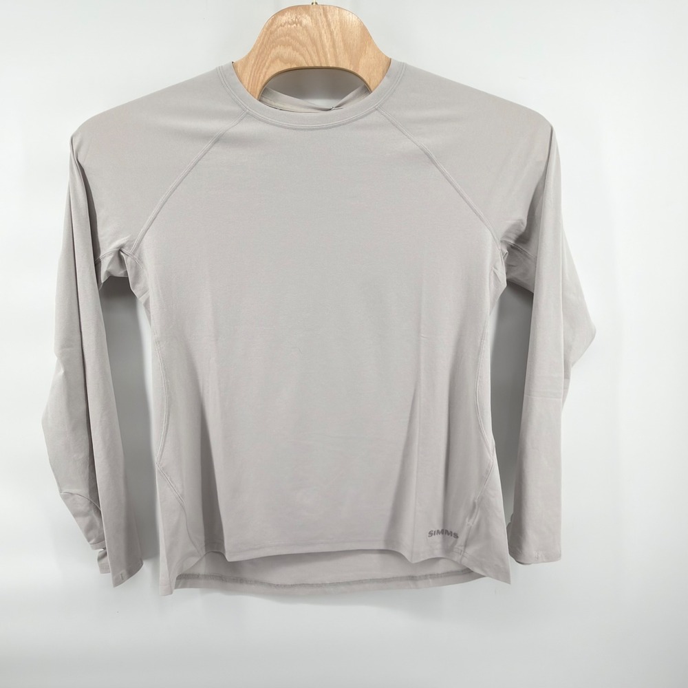 Simms SolarFlex Crew Mens XL Overcast Gray UPF 50 Sun Shirt Long Sleeve